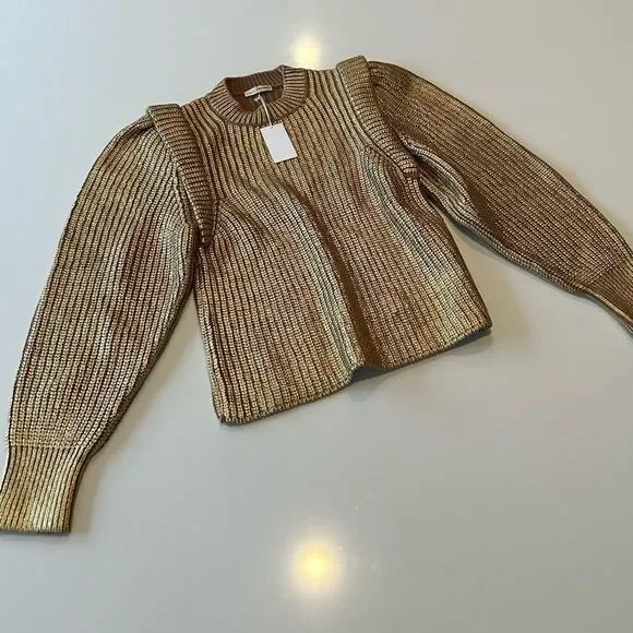 Ulla Johnson Victoire Pullover Gold Sweater Cashmere Blend